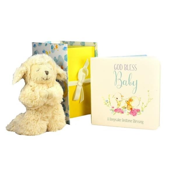 Baby Praying Musical Lamb and Prayer Book Gift Set in Keepsake Box,Baptism Gifts - Picture 2 of 6